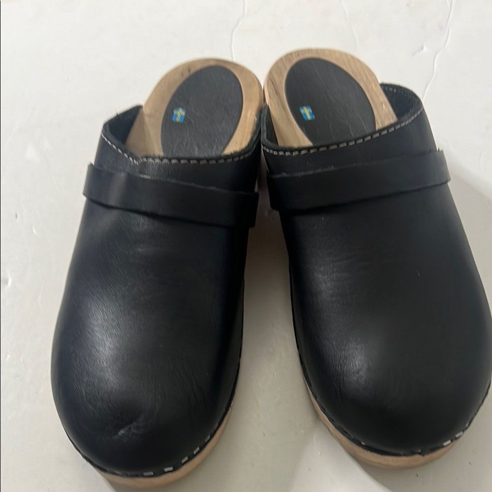 LOTTA FROM STOCKHOLM ELSA CLASSIC‎ LEATHER BLACK VLOGS SIZE EU 42 US 10.5
